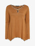 Pull fin à lisérés imprimés léopard - Camel - 4