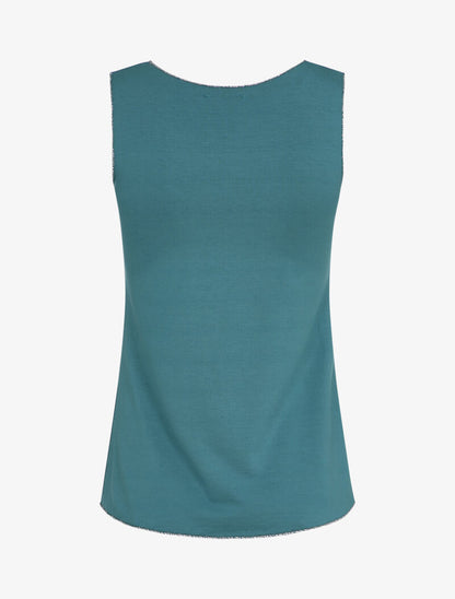 Top sans manches à détails irisés - Bleu - 2