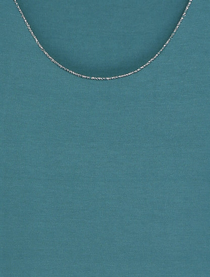 Top sans manches à détails irisés - Bleu - 3