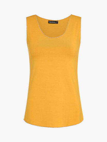Top sans manches à détails irisés - Jaune - 4