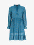 Robe en voile à feuilles pailletées - Bleu - 4