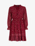 Robe en voile à feuilles pailletées - Lie de vin - 1