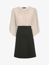 Robe patineuse à manches kimono - Beige/noir - 4