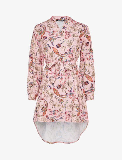 Robe asymétrique à imprimé cachemire - Rose pâle - 4