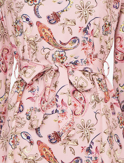 Robe asymétrique à imprimé cachemire - Rose pâle - 3