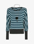 Pull col bateau à imprimé géométrique - Bleu - 1