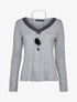 Pull doux à col V soyeux - Gris chiné - 4
