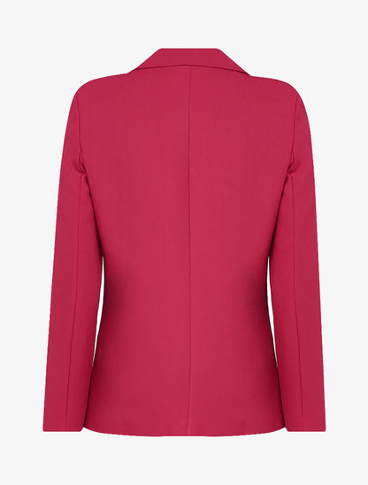 Blazer à poches plaquées et épaulettes - Rouge - 2