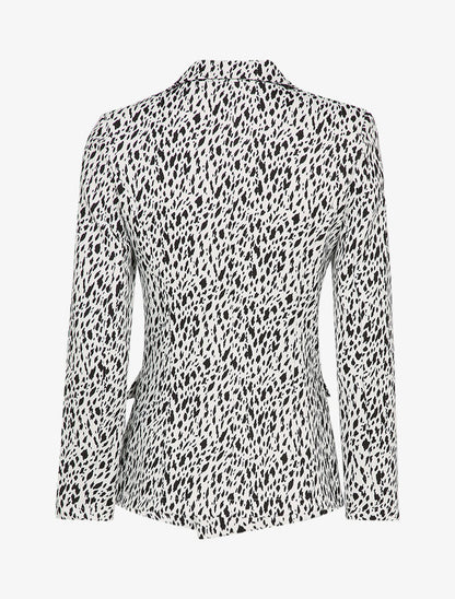 Blazer imprimé moucheté - Blanc/noir - 2