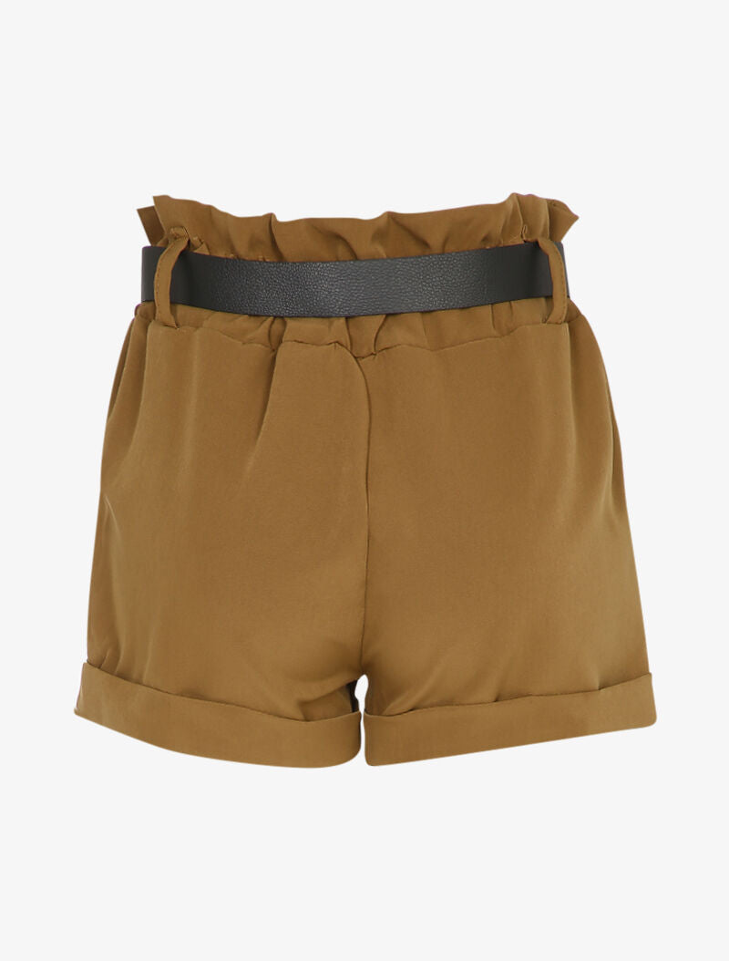Short paperbag à revers - Camel - 2