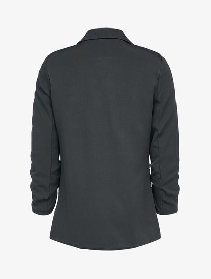 Blazer fluide à manches 3/4 plissées - Noir - 2
