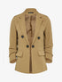 Blazer fluide à manches 3/4 plissées - Camel - 1