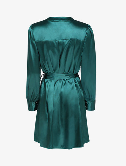 Robe droite satinée - Vert - 2