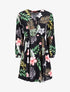 Robe patineuse satinée à imprimé fleurs de Tiaré - Noir - 1