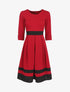 Robe patineuse à bandes contrastantes - Lie de vin - 1