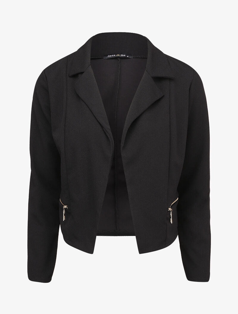 Blazer léger à col cranté - Noir - 1