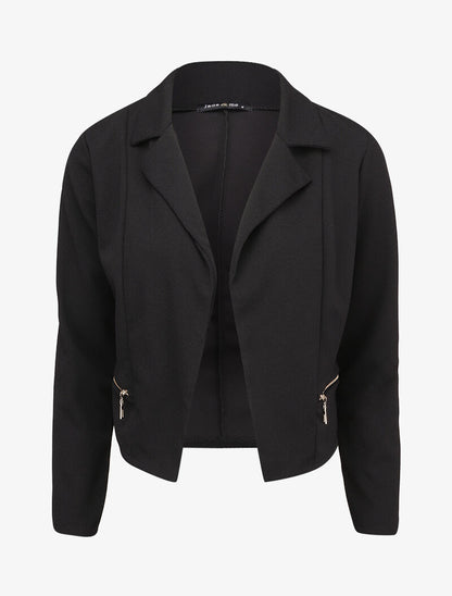 Blazer léger à col cranté - Noir - 1