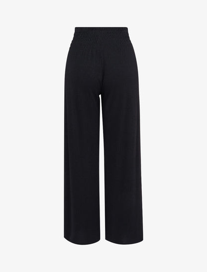 Pantalon en maille douce coupe droite - Noir - 2
