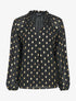 Blouse irisée à col stylisé - Noir - 1