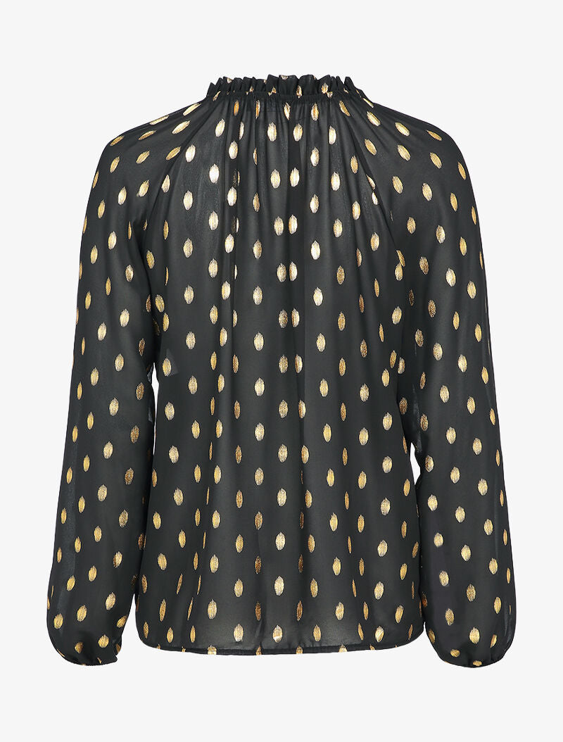 Blouse irisée à col stylisé - Noir - 2