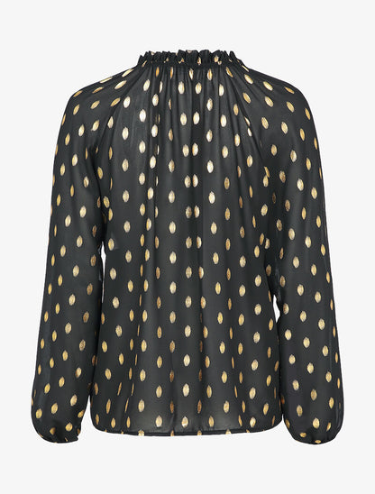 Blouse irisée à col stylisé - Noir - 2