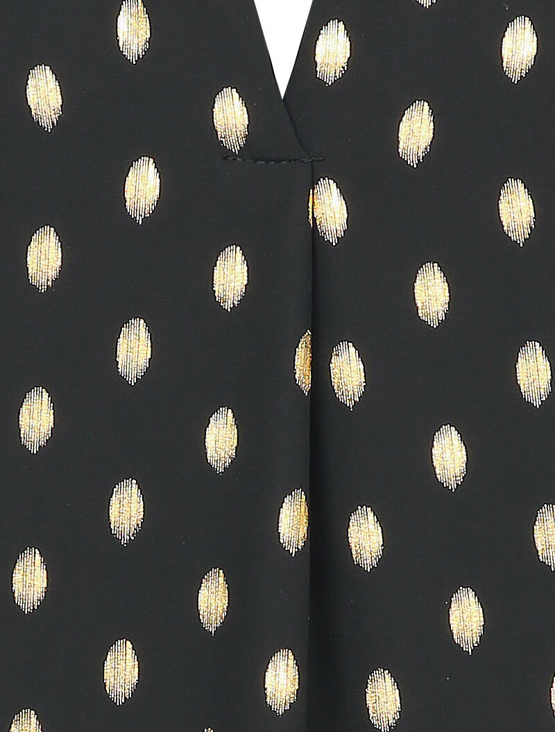 Blouse irisée à col stylisé - Noir - 3