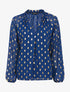 Blouse irisée à col stylisé - Bleu marine - 4