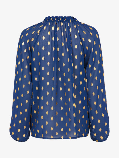 Blouse irisée à col stylisé - Bleu marine - 2