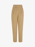 Pantalon carotte à ceinture à boucle carrée - Beige - 1