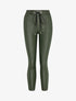 Pantalon ciré coupe slim à coutures contrastantes - Kaki - 1