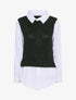 Pull à empiècement chemise - Noir - 4