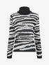 Pull à col roulé imprimé zèbre - Noir - 1