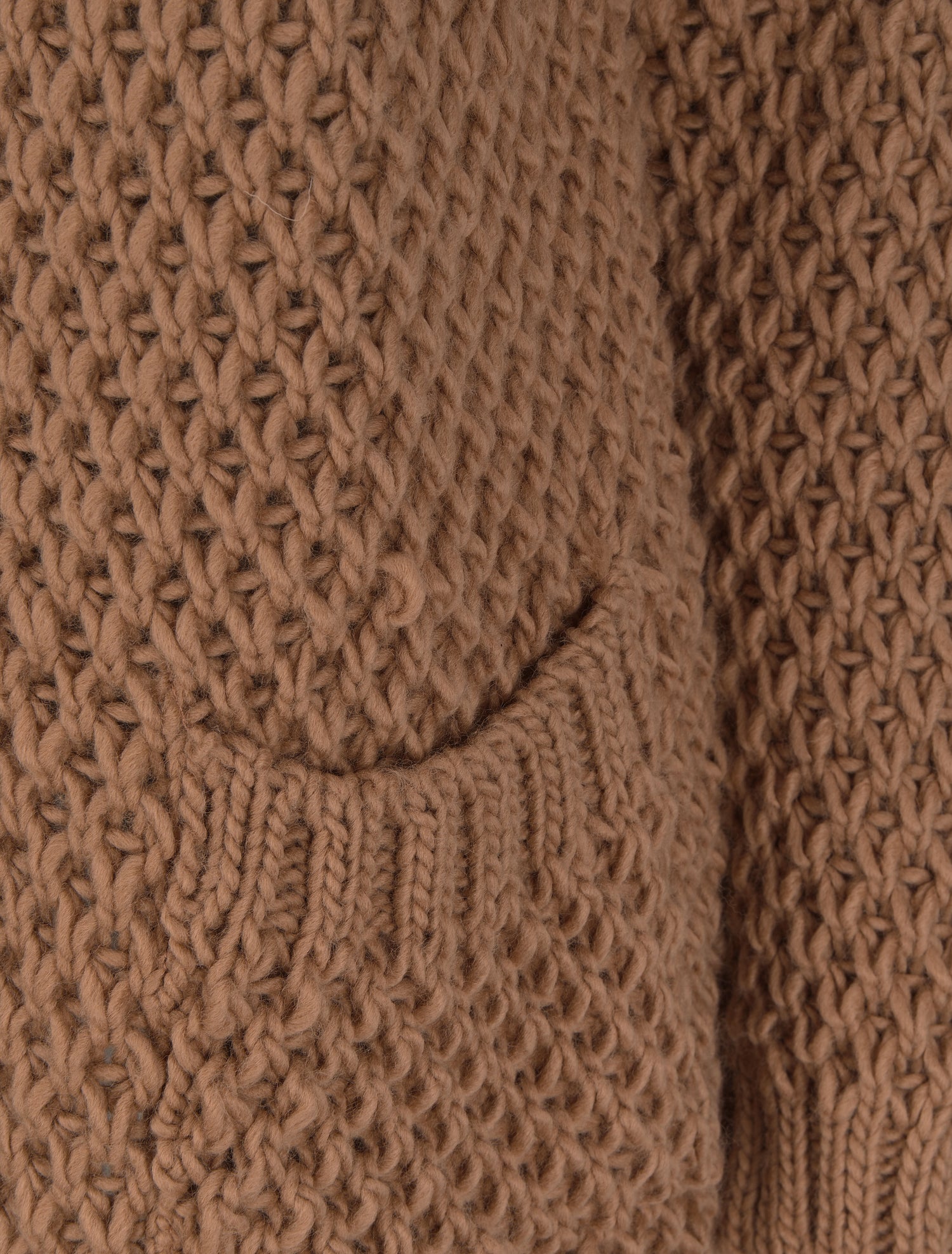 Gilet ouvert en maille crochet - Camel - 3