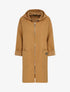 Manteau mi-long à capuche et manches à revers - Camel - 4