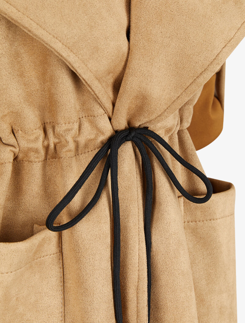 Veste en suédine à manches coudées ajustables - Camel - 3