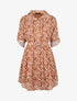 Robe patineuse à pois et ceinture à boucle dorée - Camel - 1