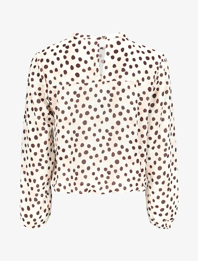 Top boule à pois - Beige - 3