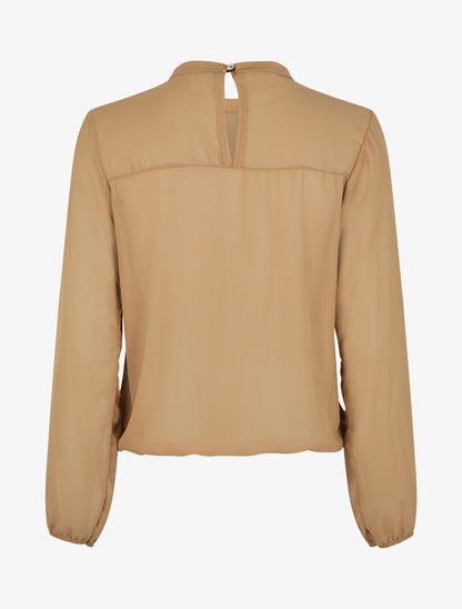 Blouse en voile unie - Camel - 2