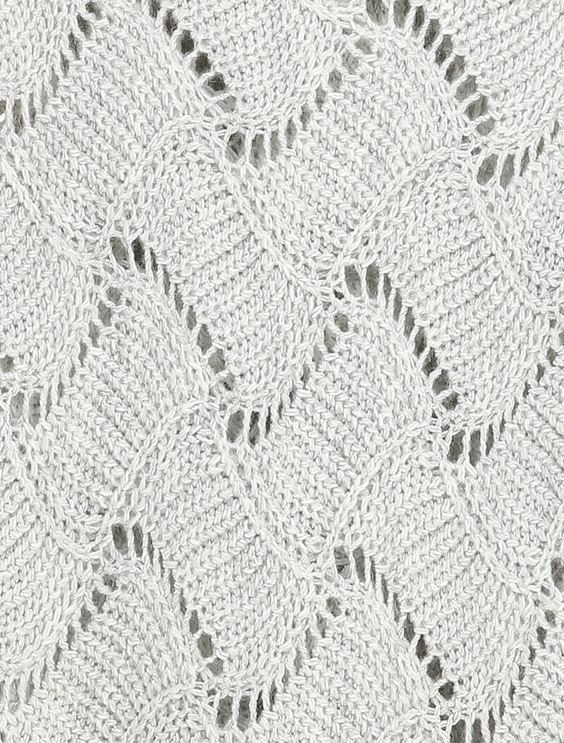 Pull en maille effet carreaux stylisés et col bateau - Gris clair - 3