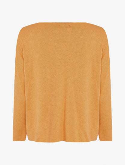 Pull fin oversize orné de strass - Jaune - 2