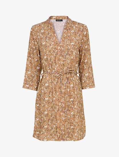 Robe patineuse à imprimé moucheté - Camel - 4