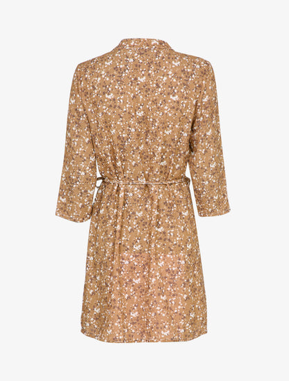 Robe patineuse à imprimé moucheté - Camel - 2