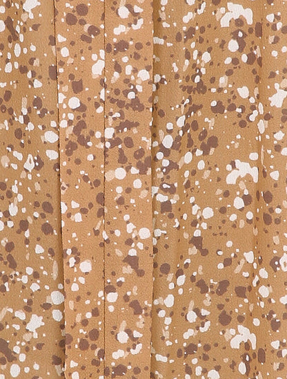 Robe patineuse à imprimé moucheté - Camel - 3