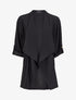 Veste à pans asymétriques et liens de serrage - Noir - 1