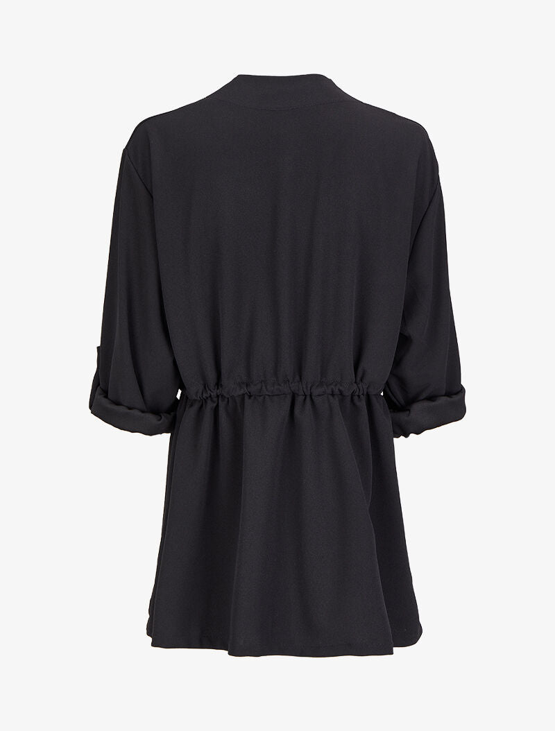 Veste à pans asymétriques et liens de serrage - Noir - 2