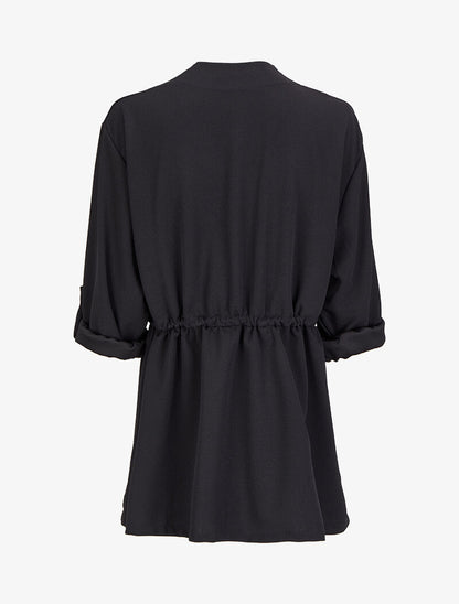 Veste à pans asymétriques et liens de serrage - Noir - 2