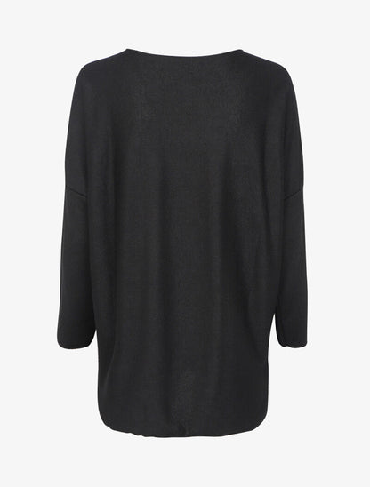 Pull fin loose à motif à inscriptions et motifs animaux - Noir - 2