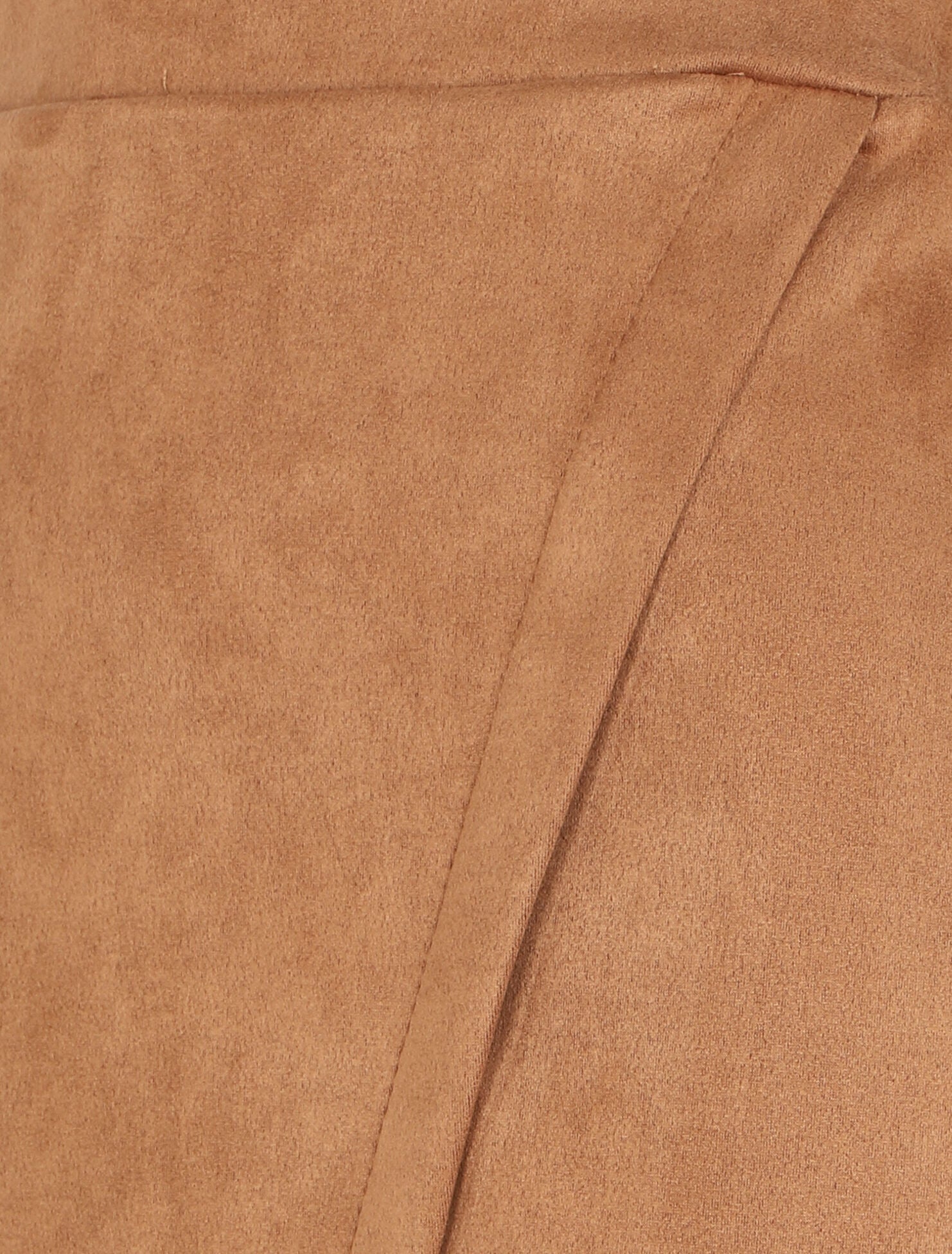 Jupe portefeuille en suédine - Camel - 3