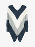 Pull style poncho à bords asymétriques - Bleu - 4