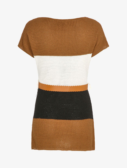 Pull long coupe patineuse - Camel - 2